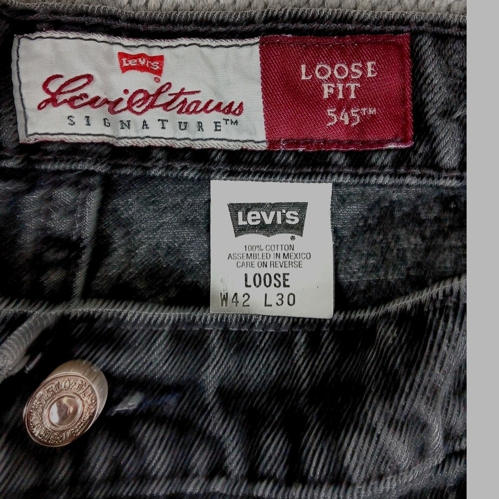 Levi Strauss 545 Vintage Jeans Mens 40X30 Black Fade Orange Tab Baggy Streetwear